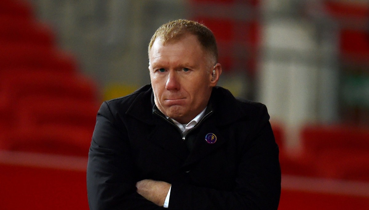 Paul Scholes reacts to Manchester United’s 3-0 defeat to Sevilla